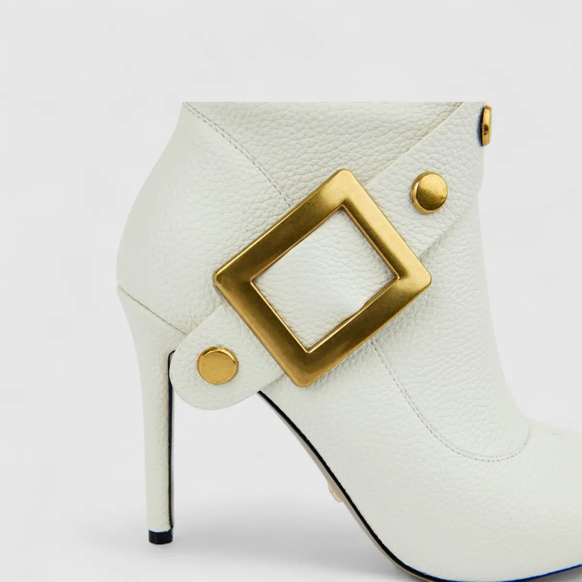 Bulbul Ladies Stiletto Heel Ankle Boot Off White CAR26-6
