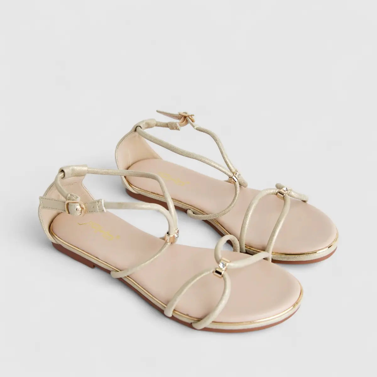 Bulbul Ladies Comfort Sandal Light Gold HAR056