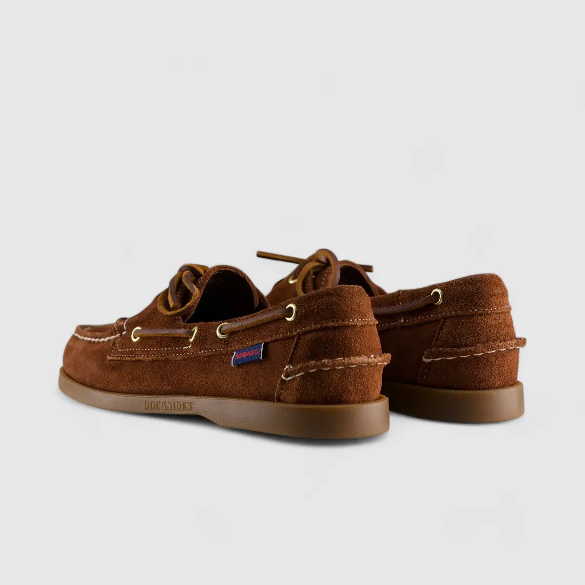 Sebago Docksides Portland Suede Brown Cognac Gum 7000G90 Loafers | familyshoecentre