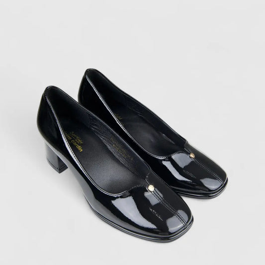 PC  Ladies Dress Court With Block Heel PCL10935 Black PC369