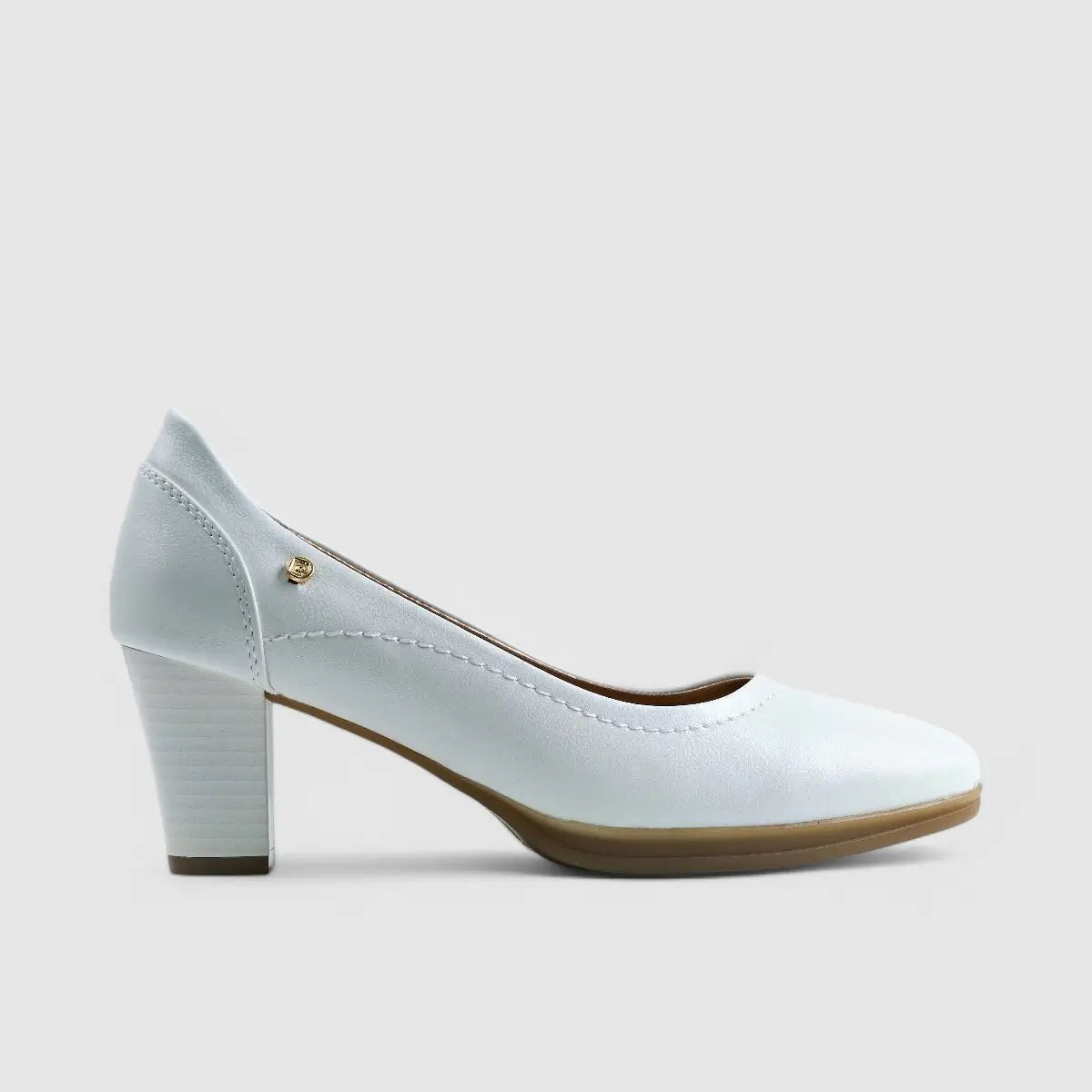 PC Dress Heel Court Shoe White 10755 Heels | familyshoecentre