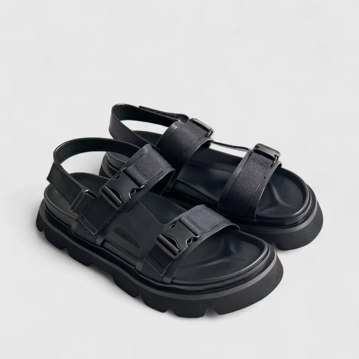 Formales Leather Sandal FM2526-13 Black FS13 Sandals | familyshoecentre