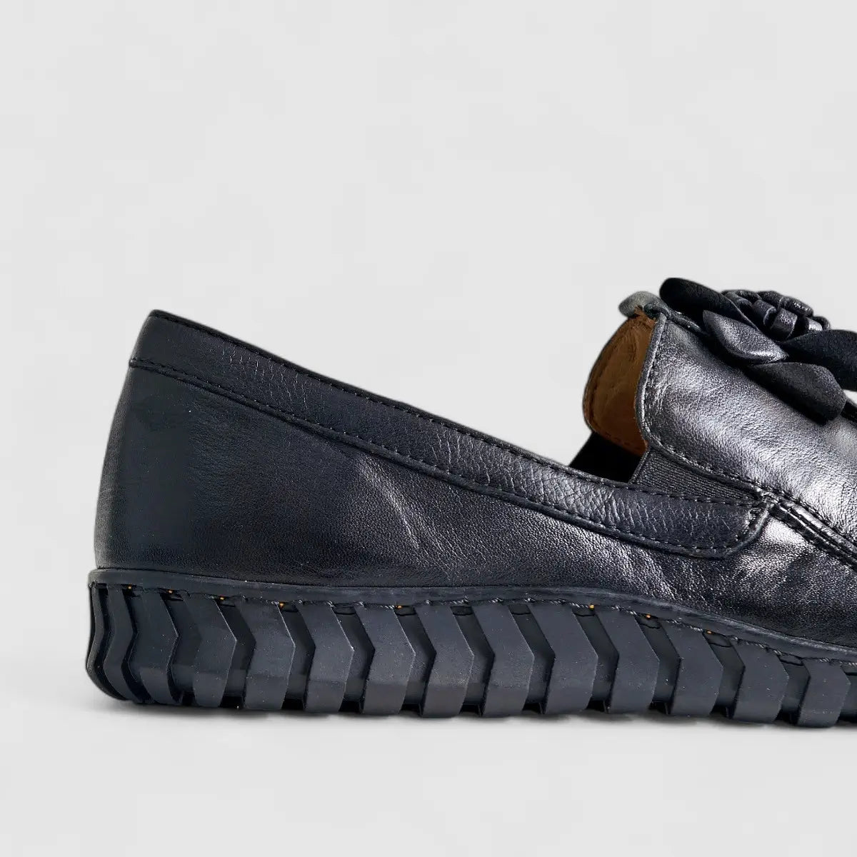 Karyoka Comfort Leather Casual 3060 Black Oxfords | familyshoecentre
