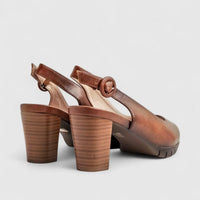 Hush Puppies Soft Style Ladies Block Heel Sandal Sindy SSL01565 Cognac SS272