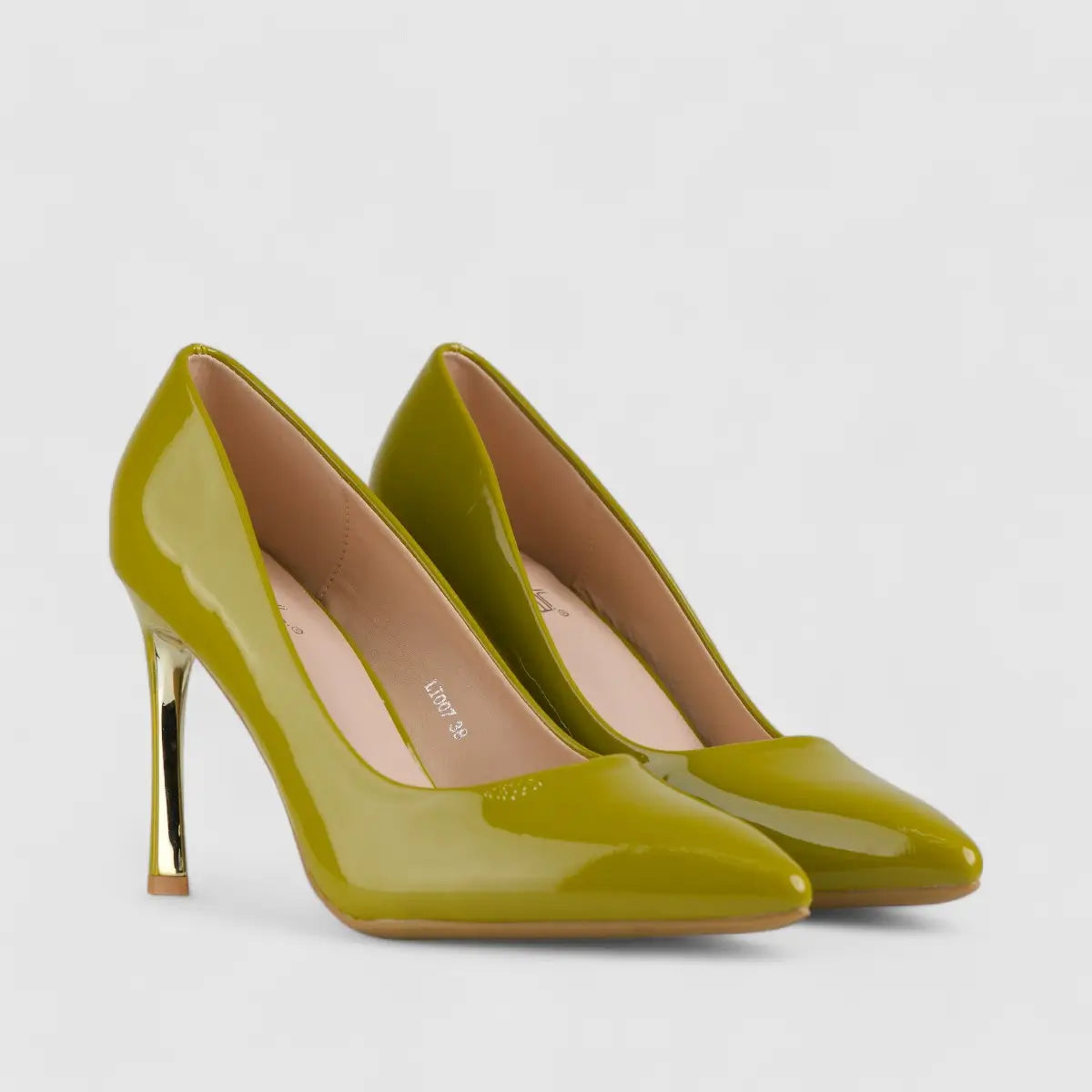 Bulbul Stiletto Court Shoe Green LI007 Heels | familyshoecentre