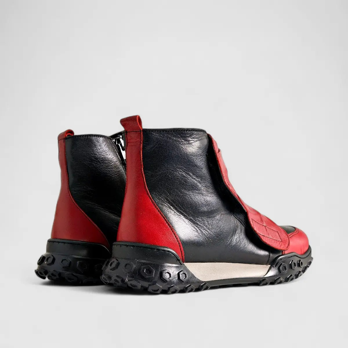 Karyoka Comfort Leather Boots 3558 Black/Red Boots | familyshoecentre