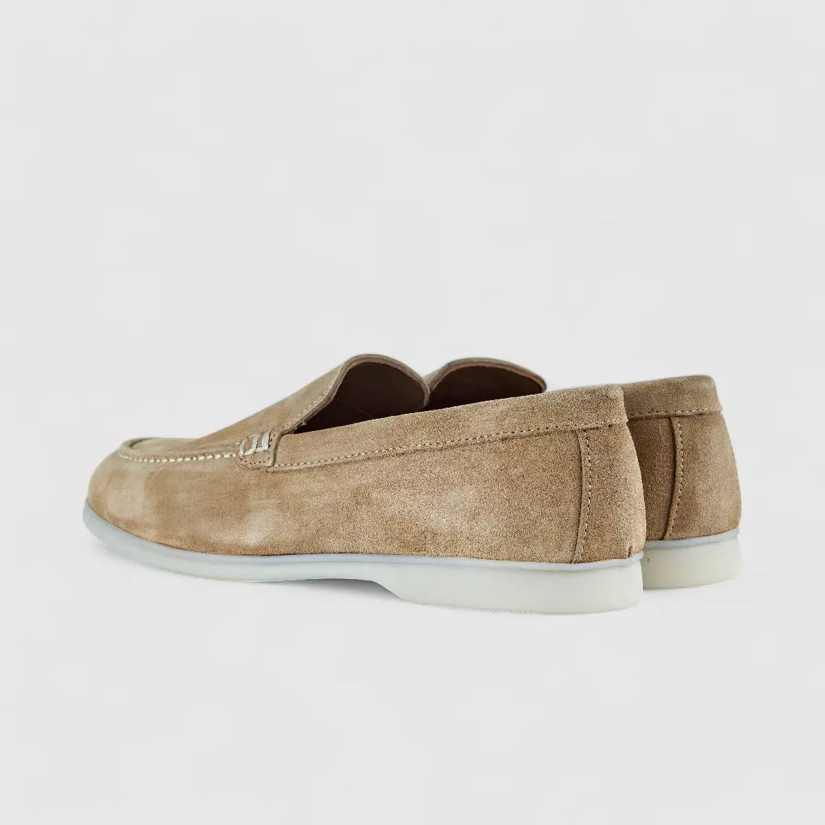 Bulletti Leather Nubuck Slip On Loro Beige Suede Loafers | familyshoecentre