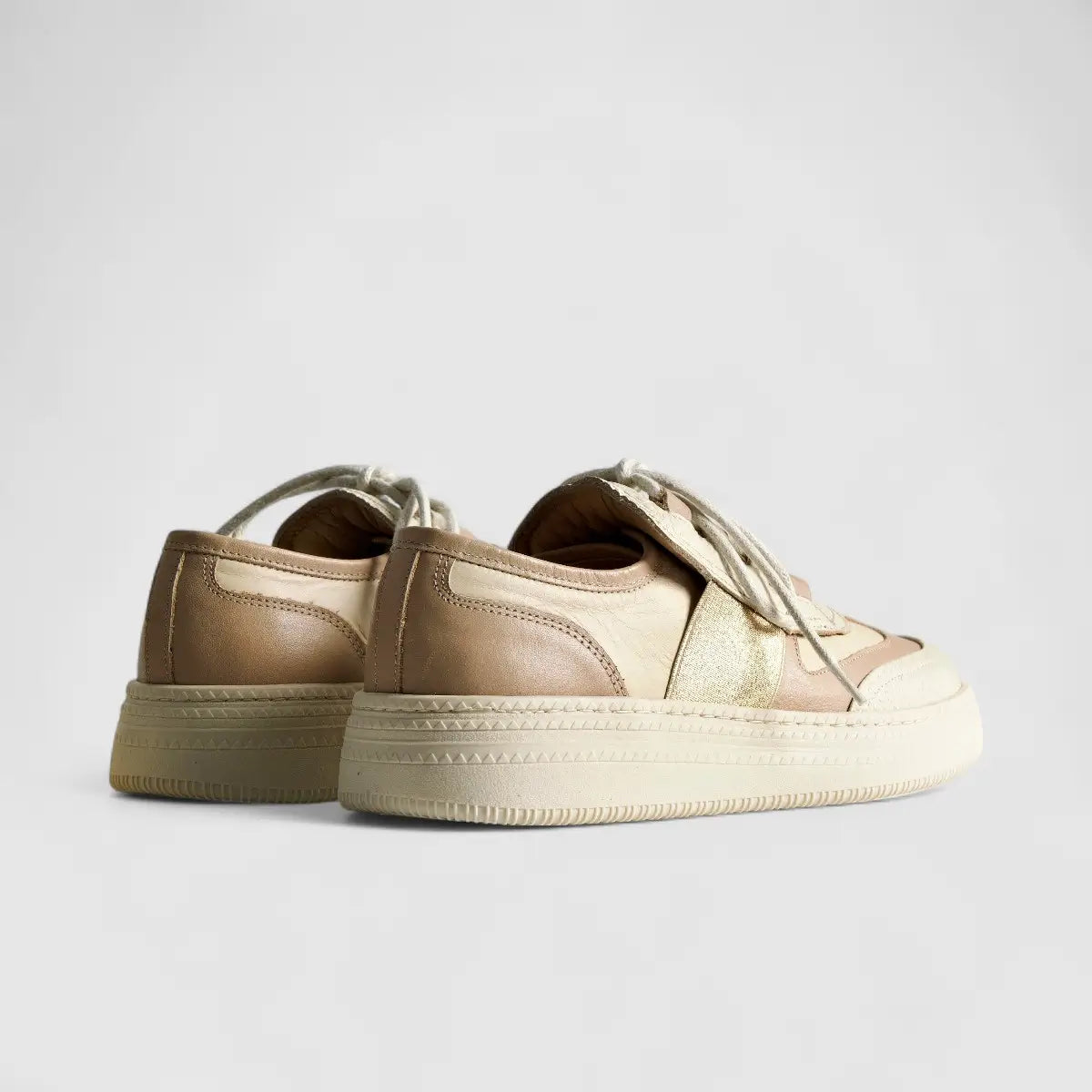 Eternal Ladies Leather Sneaker Beige 205A3034D Sneakers | familyshoecentre