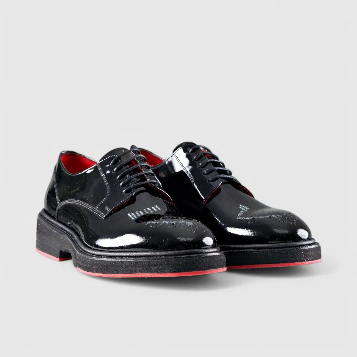 Chunky Sole Dress Oxfords Black Patent 0234 No Stud FC37