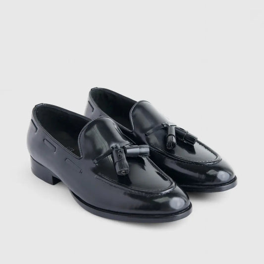 Formales Men's Leather Slip On AA227-1 Black EL140