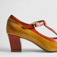 Bulbul Leather Heel Olive/Brown HA2512 Heels | familyshoecentre