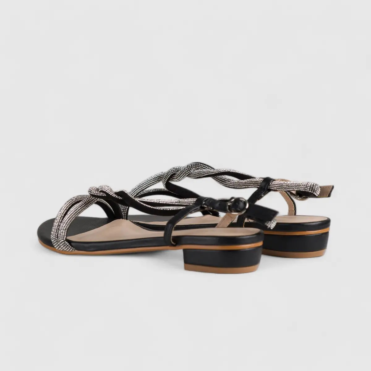 Bulbul Flat Bling  Sandal Black HAR013