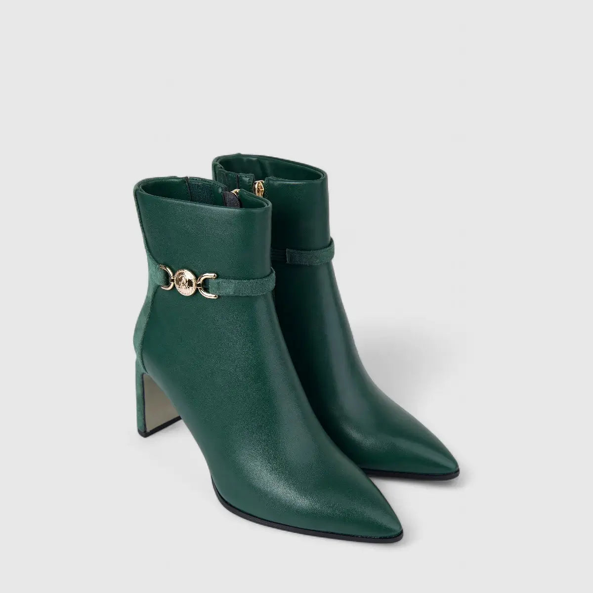 Bulbul Ladies Block Heel Ankle Boot Green CAR26-12