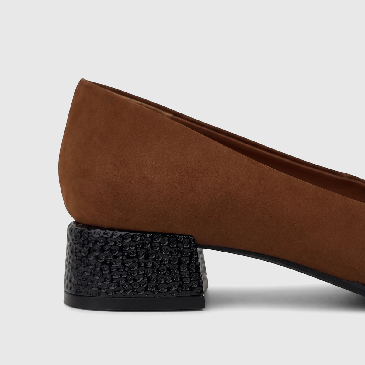 Capelli Rossi 12366 tan leather block heel court shoe, crafted from rich brown suede, side view.