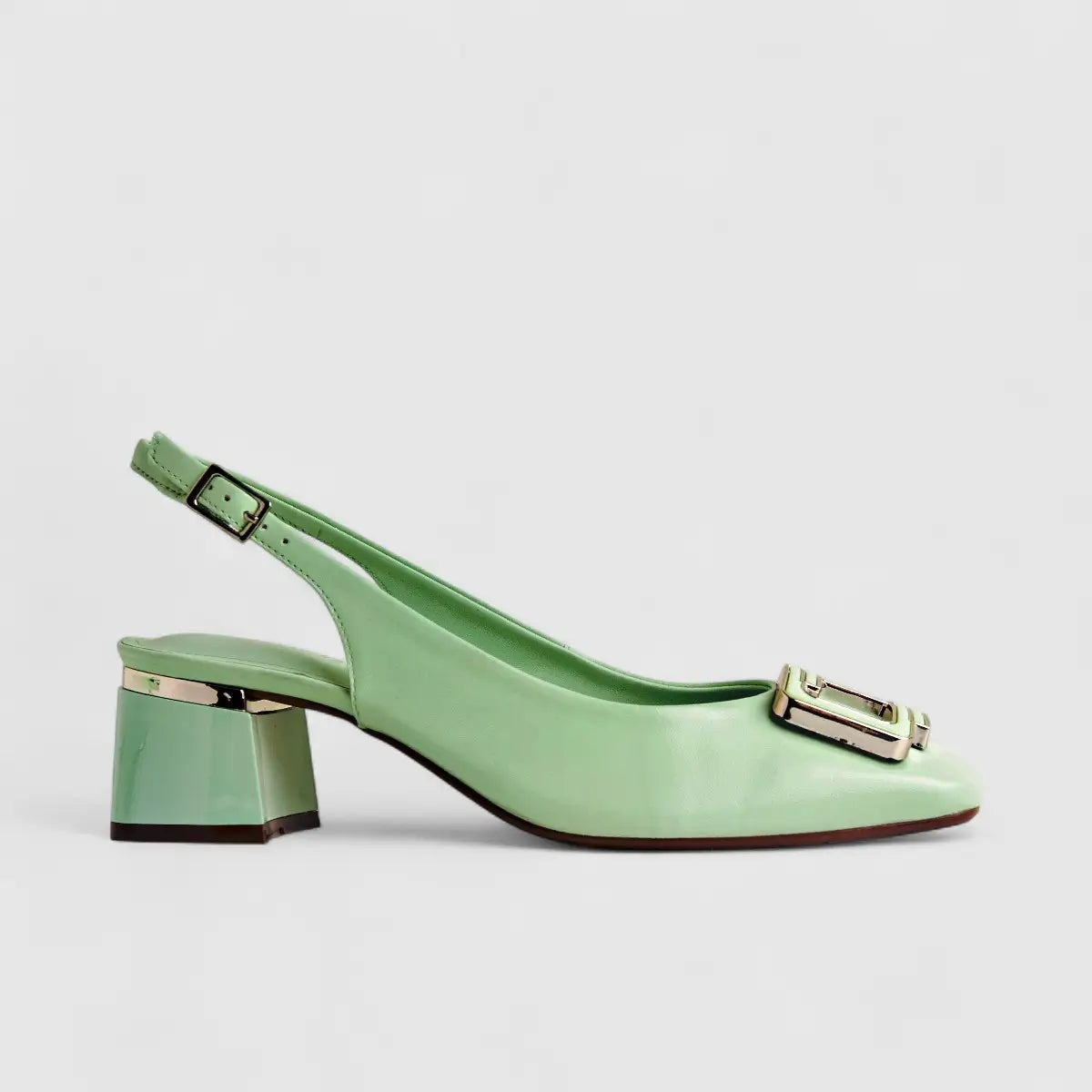 Capelli Rossi Leather Ladies Block Heel Court 11597 Green CR68