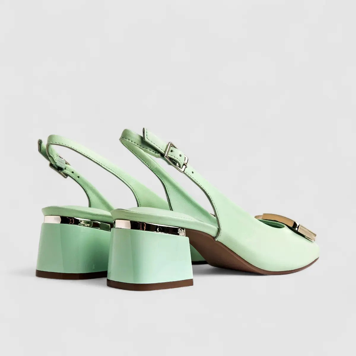 Capelli Rossi Leather Ladies Block Heel Court 11597 Green CR68