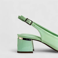 Capelli Rossi Leather Ladies Block Heel Court 11597 Green CR68