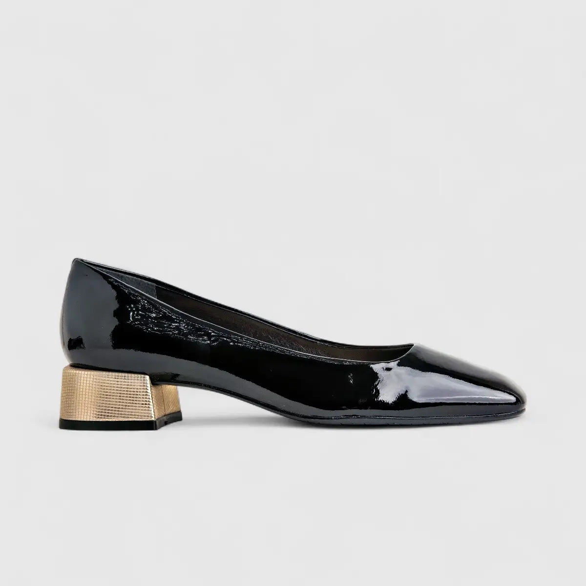 Capelli Rossi Leather Ladies Block Heel Court 11355 Black Patent CR57
