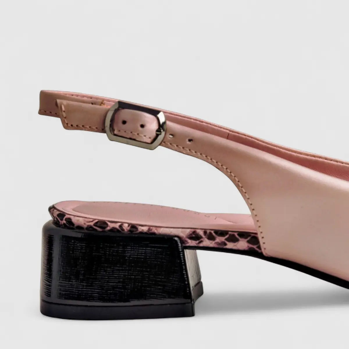 Capelli Rossi Leather Ladies Block Heel Court 11542 Pink Snake CR51