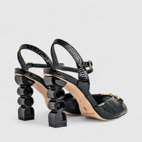 Capelli Rossi Leather Ladies Sandal 11622 Black CR58