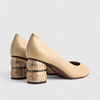 Capelli Rossi Leather Ladies Court Shoe 11546 Beige CR64