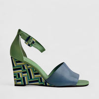 Capelli Rossi Leather Ladies Wedge Sandal 11541 Green CR71