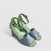 Capelli Rossi Leather Ladies Wedge Sandal 11541 Green CR71