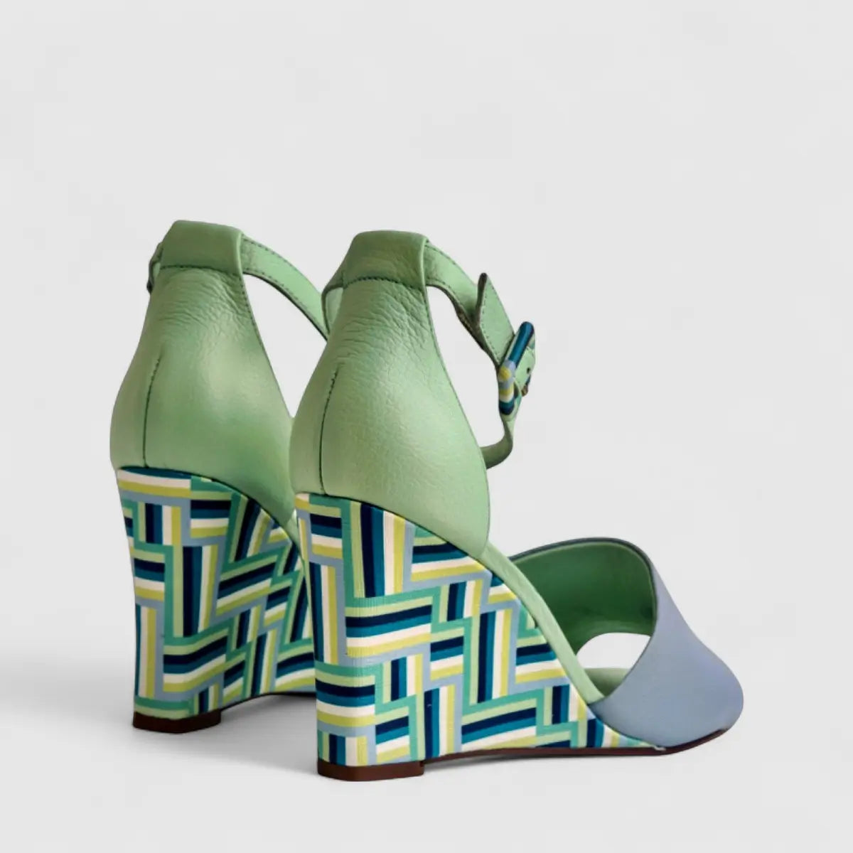 Capelli Rossi Leather Ladies Wedge Sandal 11541 Green CR71