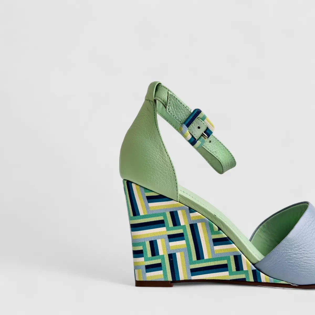 Capelli Rossi Leather Ladies Wedge Sandal 11541 Green CR71
