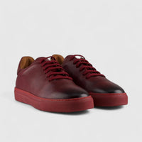 Formales Lace Up Leather Sneaker Burgandy Red 4289 Sneakers | familyshoecentre