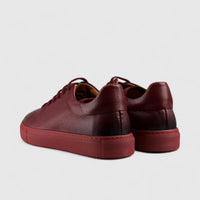 Formales Lace Up Leather Sneaker Burgandy Red 4289 Sneakers | familyshoecentre