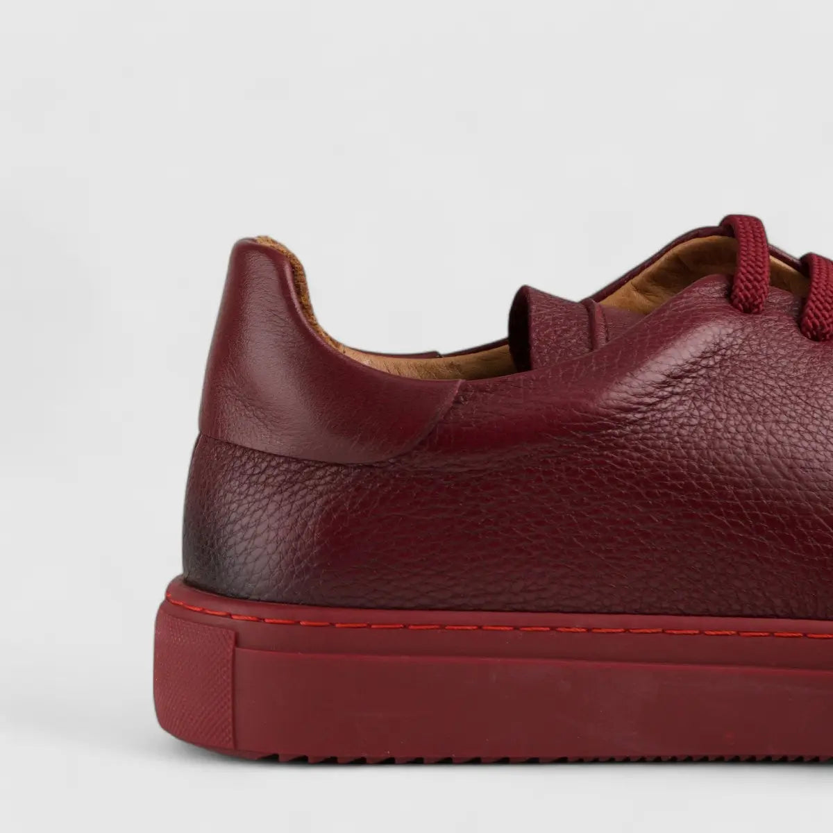 Formales Lace Up Leather Sneaker Burgandy Red 4289 Sneakers | familyshoecentre