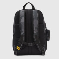 Cat Bernard backpack with mini pouch in fractal camo olive, featuring a padded back panel and adjustable shoulder straps,