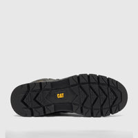 Cat Men's Estimate Lo P727005 boot in black, shown from the bottom view, highlighting the sole with its durable tread