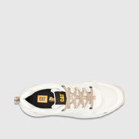 White Cat Men's Grapple No Sew P726828 sneaker, top-down view, with beige laces and black insole.