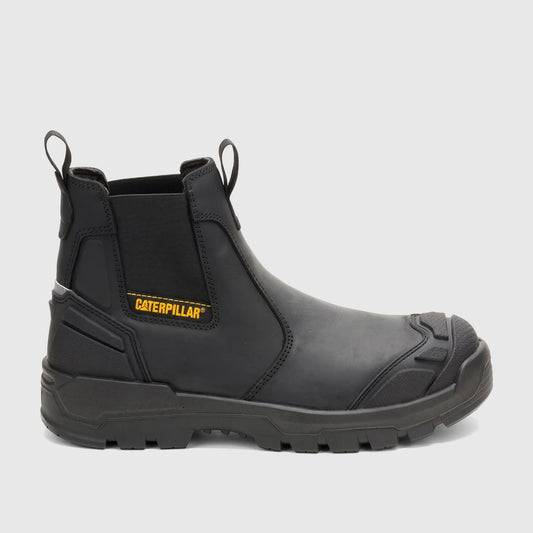 Black Cat Men's Striver XL Dealer S3 FO SC LG HRO SR Safety Boot, shown in a side profile view, highlighting its durable