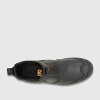 Black Cat Men's Striver XL Dealer S3 FO SC LG HRO SR safety boot, viewed from above, showcasing its leather construction.