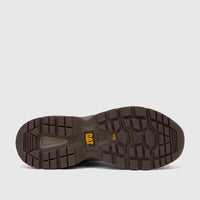 Cat Men's Surge Combat P727000 Mushroom boot, showing the brown rubber sole with its distinctive tread pattern from the