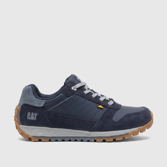 Dark blue and gray Cat Men's Trigen P726925 Total Eclipse CT403 sneaker, side view on a white background.