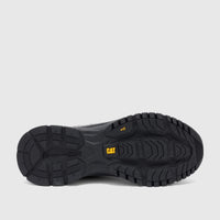 Black Cat Men's Voltage P726843 work shoe sole showing deep traction patterns and yellow branding.