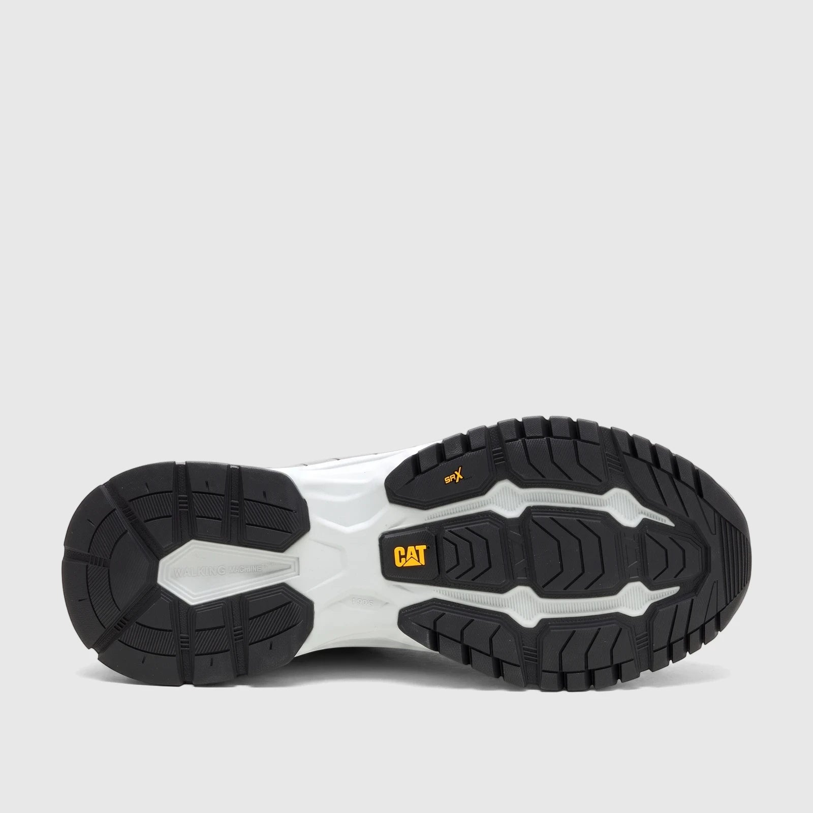 Cat Men's Voltage P726845 Oceanview CT406 shoe sole featuring a black, white, and yellow tread pattern.