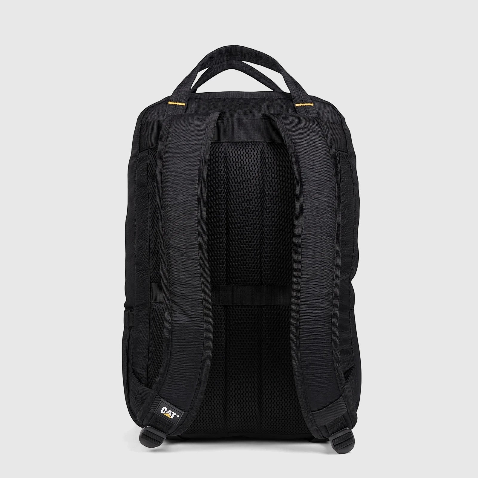 Black Cat Voyager 2-in-1 daypack, seen from the back, featuring padded shoulder straps, a mesh back panel, and top carry