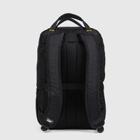 Black Cat Voyager 2-in-1 daypack, seen from the back, featuring padded shoulder straps, a mesh back panel, and top carry