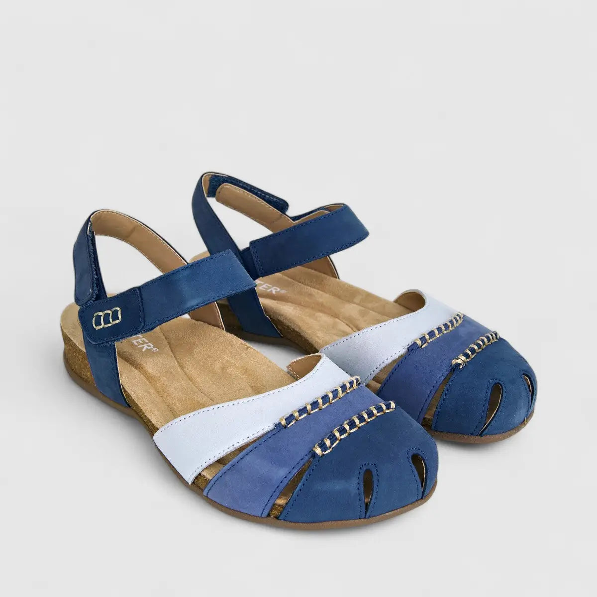Hotter Ladies Comfort Fisherman Sandal Denali Blue Multi HT81