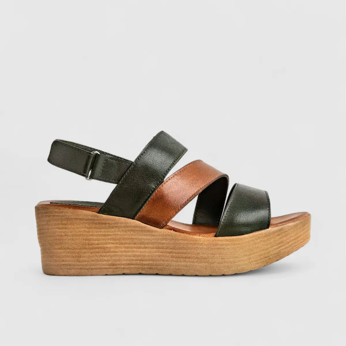 Sofia Mare Ladies Leather Comfort Sandal 11858 Tan Multi SF86