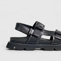 Formales Leather Sandal FM2526-13 Black FS13 Sandals | familyshoecentre