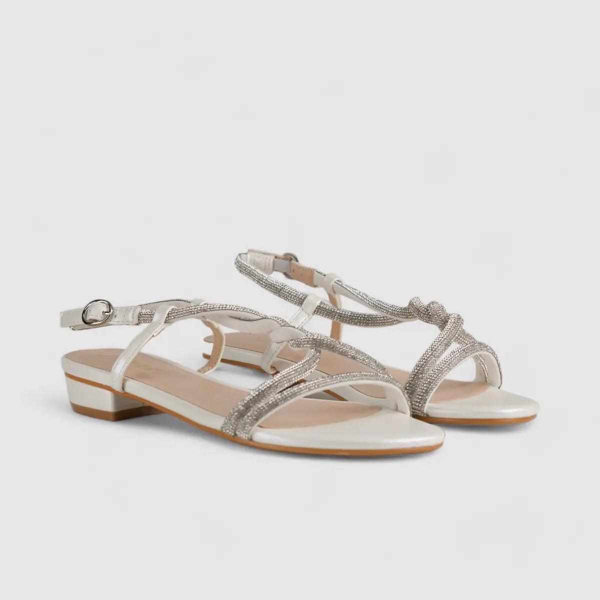 Bulbul Flat Bling  Sandal White HAR013