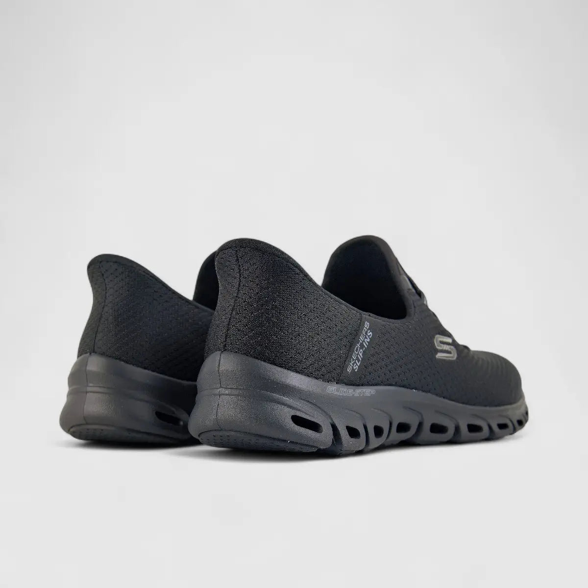 Skechers Ladies Comfort Slip In Sneaker Glide Step 104547 Black SW73