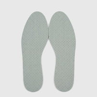 A pair of light green Chlorophyll Unisex Insoles with perforated surfaces, laid flat on a white background.