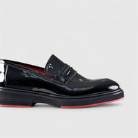 Chunky Sole Dress Loafers Black Patent 0236 FC36 Loafers | familyshoecentre